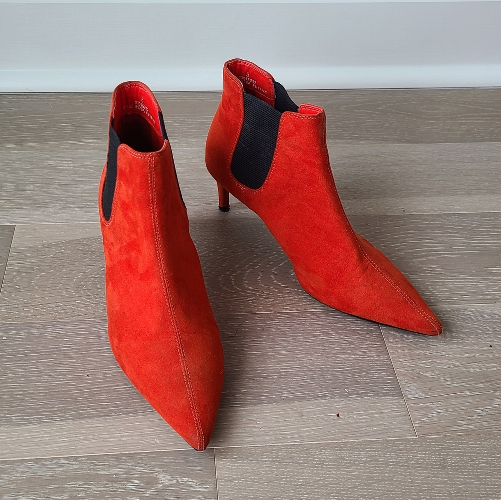 Red Suede Booties